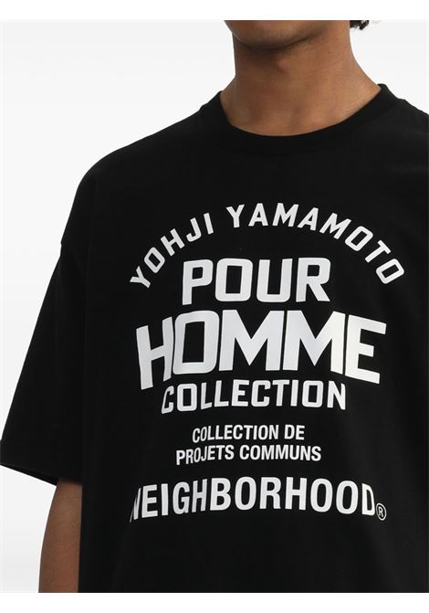 T-shirt con stampa in nero Yohji yamamoto - uomo Yohji Yamamoto | HPT909972